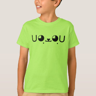 Süßer Kawaii-Welpe Japanischer Kaomoji-Emoticon T-Shirt