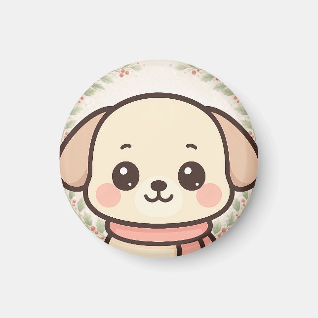 Süßer Kawaii-Welpen-Gesichtsmagnet  Magnet (Vorne)