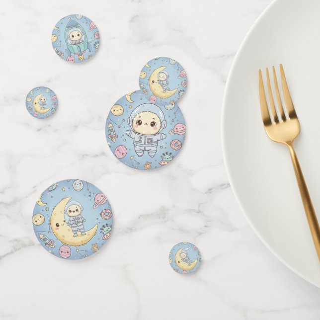 Süßer Kawaii-Weltraum - Astronaut und lächelnder M Konfetti (Gruppe)