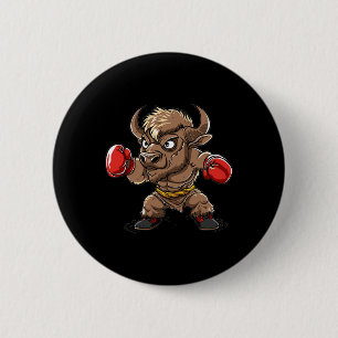 Süßer Kickboxen Bison I Kinder Bison Button