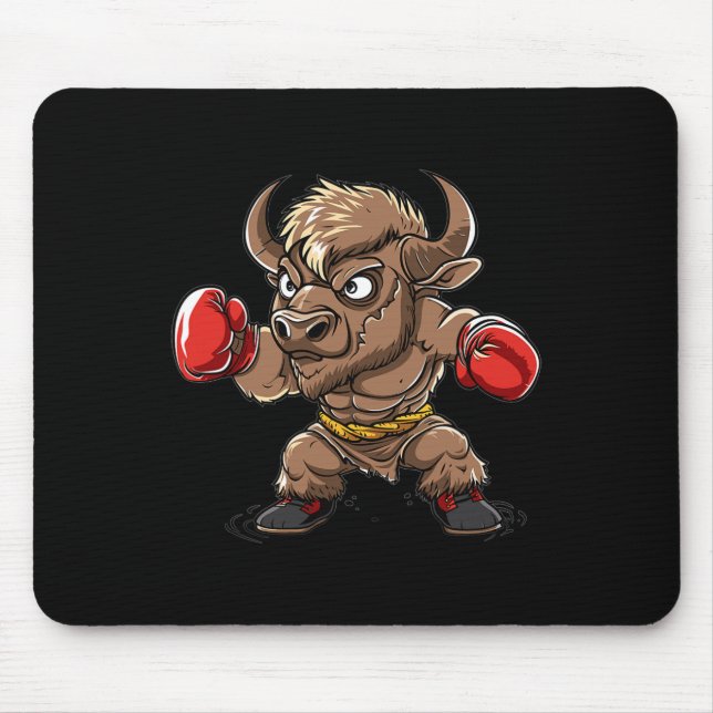 Süßer Kickboxen Bison I Kinder Bison  Mousepad (Vorne)