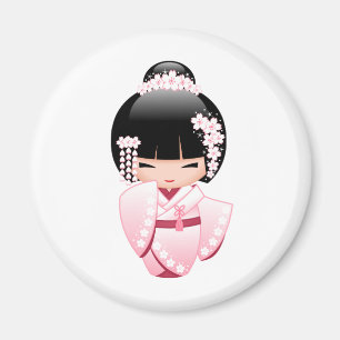 Süßer Kimono Kawaii Kokeshi-Puppe Magnet