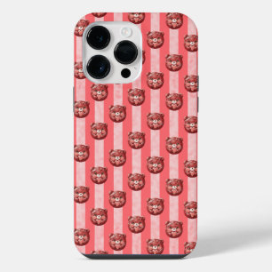 Süßer Kirsch-Schokoladen-Teddybär und Streifen iPhone 14 Pro Max Hülle