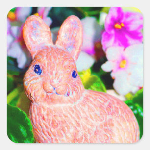 Süßer Kitschiger Hase Kaninchen Quadratischer Aufkleber