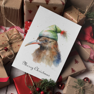 Süßer Kiwi-Vogel in Weihnachts-Elfenhut, individue
