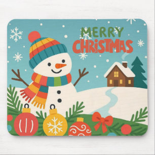 Süßer, klassischer Weihnachtsmann Schneemann Mousepad