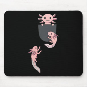 Süßer kleiner Axolotl spielt Klettern in der Hosen Mousepad