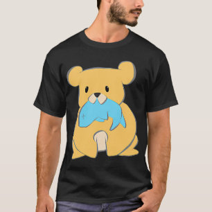 Süßer kleiner Bär mit Fisch T-Shirt