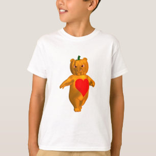 Süßer kleiner Bär mit Kürbiskopf T-Shirt