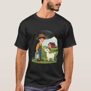 Süßer kleiner Bauernjunge Ziege T-Shirt
