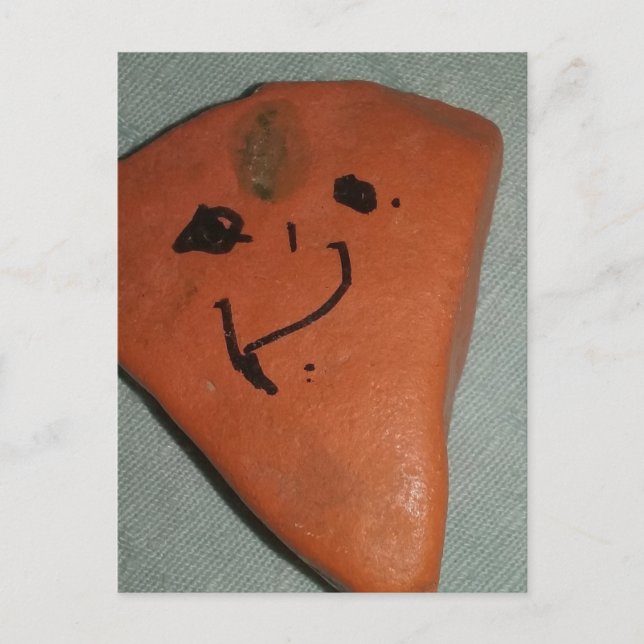 Süßer kleiner bemalter Herzstein Postkarte (Vorderseite)