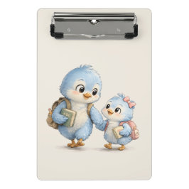 Süßer kleiner blauer Vogel Mini-Clipboard Mini Klemmbrett