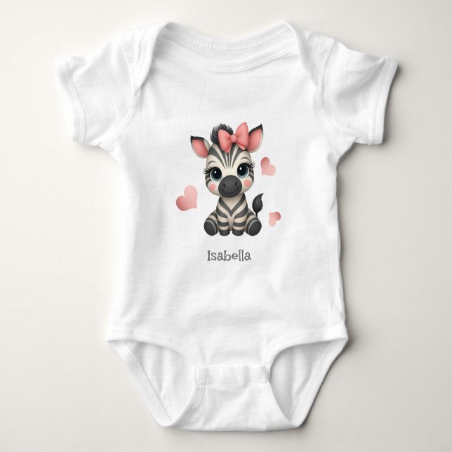 Süßer kleiner Cartoon-Zebra  Baby Strampler (Vorderseite)