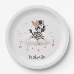 Süßer kleiner Cartoon-Zebra Pappteller