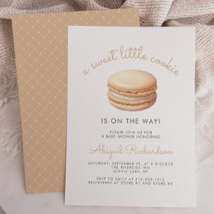 Süßer kleiner Cookie-Macaron neutrale Babyparty Einladung