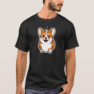 Süßer kleiner Corgi-Hund Welpe Retro T-Shirt