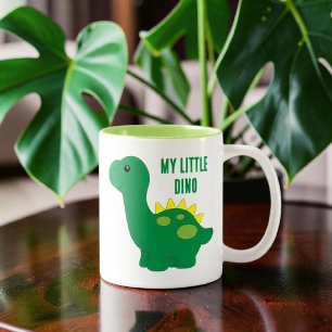 Süßer kleiner Dino Zweifarbige Tasse