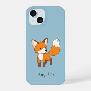 Süßer kleiner Fuchs auf Blau iPhone 15 Hülle