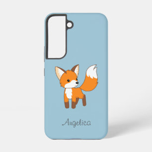 Süßer kleiner Fuchs auf Blau Samsung Galaxy Hülle