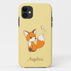 Süßer kleiner Fuchs beobachtet Schmetterling iPhone 11 Hülle