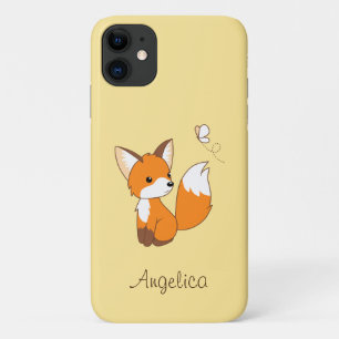 Süßer kleiner Fuchs beobachtet Schmetterling Case-Mate iPhone Hülle