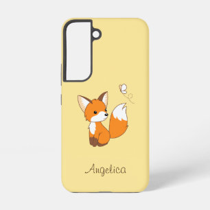 Süßer kleiner Fuchs beobachtet Schmetterling Samsung Galaxy Hülle