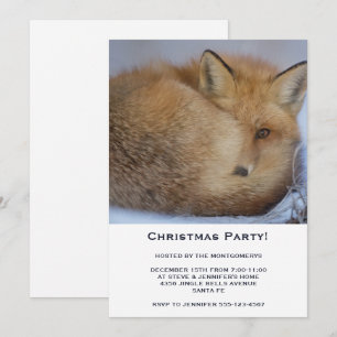 Süßer kleiner Fuchs, der sich zu Weihnachten zusam Einladung