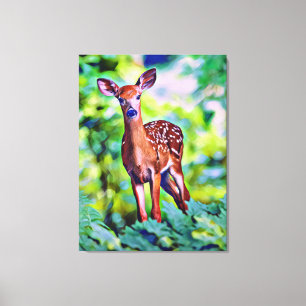 Süßer kleiner Hirsch Digitale Kunstmalerei Leinwan Leinwanddruck