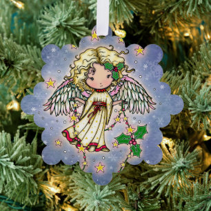 Süßer kleiner Holly-Engel Ornament Karte