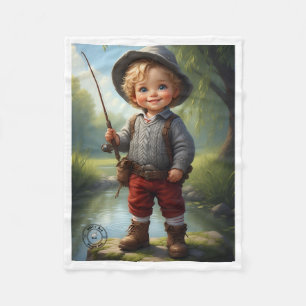 Süßer kleiner Junge Angelndes Fleece-Baby-Decke Fleecedecke