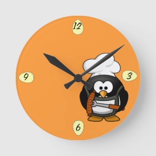 Süßer kleiner Koch-Pinguin - Uhr