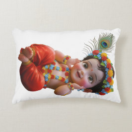 Süßer kleiner Krishna traditioneller indischer Kun Dekokissen