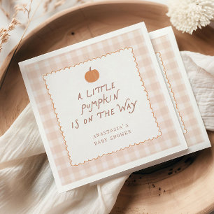 Süßer kleiner Kürbis auf dem Weg Baby-Party Serviette