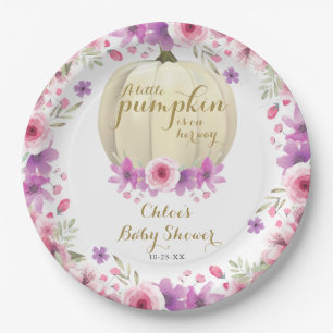 Süßer kleiner Kürbis-Blumen-Baby-Party Pappteller