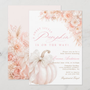 Süßer kleiner Kürbis Blumenmädchen Baby Shower Einladung