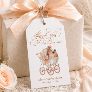 Süßer Kleiner Kürbis Danke Baby Shower Geschenkanhänger