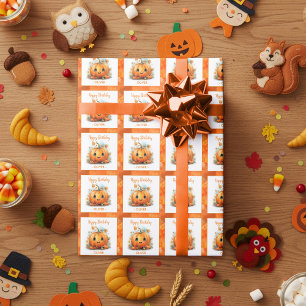 Süßer kleiner Kürbis-Geburtstag Geschenkpapier