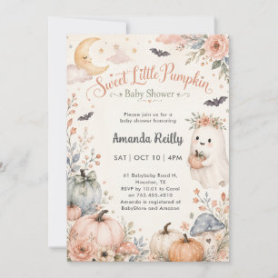 Süßer Kleiner Kürbis Halloween Baby Shower Einladung