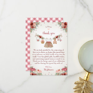 Süßer kleiner Kürbis Herbst-Baby-Shower Dankeskarte