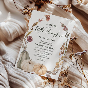 Süßer kleiner Kürbis Herbst Kürbis Baby Shower Einladung