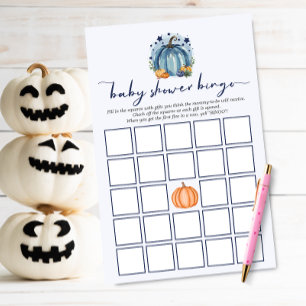 Süßer kleiner Kürbis-Junge-Baby-Shower-Bingo-Spiel