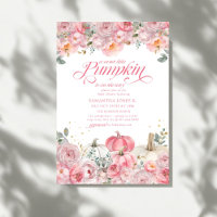 Süßer kleiner Kürbis rosa Blumen Herbst-Baby-Party