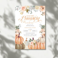 Süßer kleiner Kürbis rosa Blumen Herbst-Baby-Party