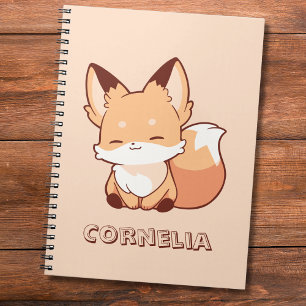Süßer Kleiner Lachender Fuchs Personalisierter Nam Notizblock