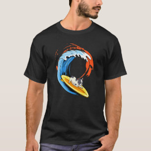 Süßer kleiner Mops-Hund surft Tier surft T-Shirt