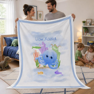 Süßer kleiner Oktopus Große Sherpa-Fleece-Decke Sherpadecke