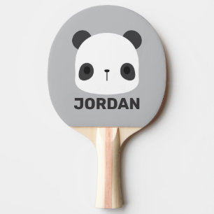 Süßer kleiner Panda-Bär mit personalisiertem Namen Tischtennis Schläger