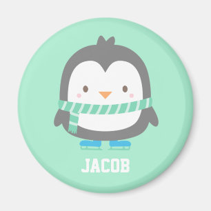 Süßer kleiner Pinguin mit personalisiertem Winters Magnet