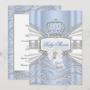 Süßer kleiner Prinz Diamond Boy Baby Shower Einladung