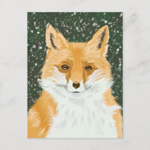 Süßer kleiner Rotfuchs - im Schnee. Postkarte